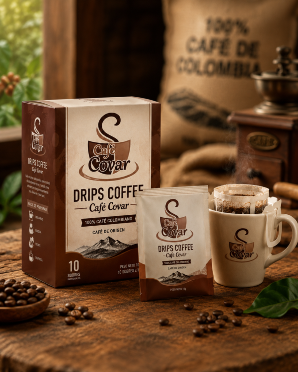Drips Coffee Café Covar: café de origen Huila listo para preparar en cualquier lugar